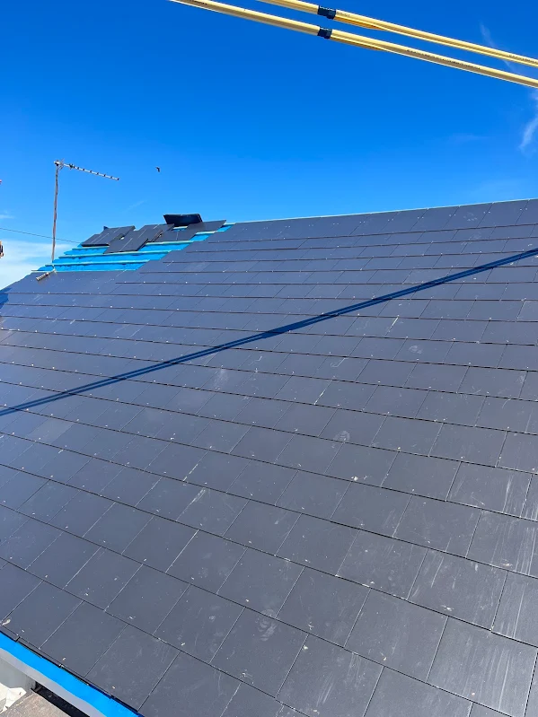 Completed slate re-roof by Aspire Roofing & Maintenance Ltd in County Durham
